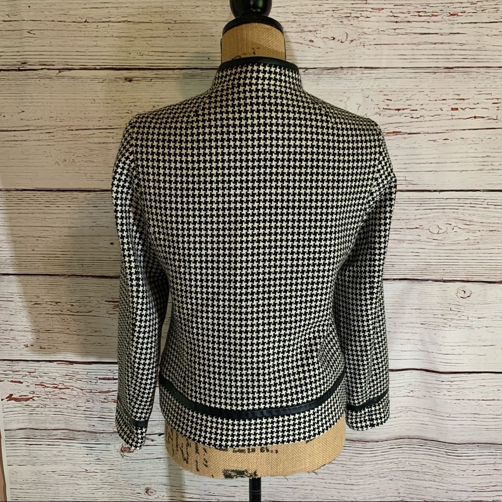 Pendleton Houndstooth Tweed Jacket Size 4 - image 4